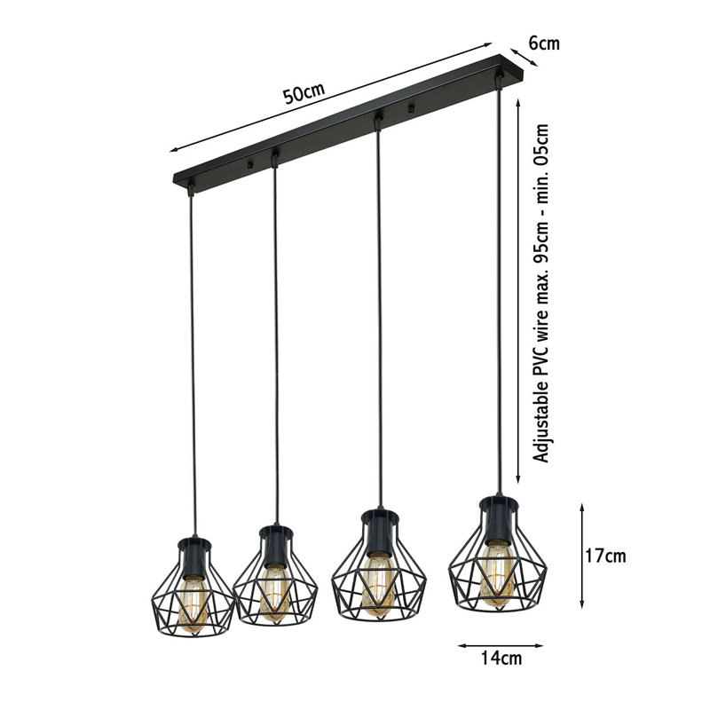 Walser 4-Light Kitchen Island Geometric Pendant