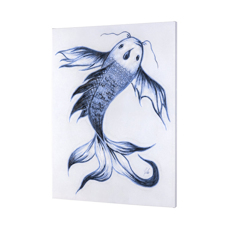 Toile texturée koi, Koi Fish Blue I
