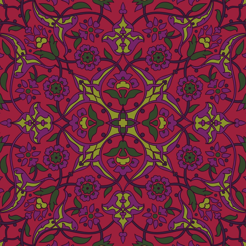 Papier peint géométrique à motif floral