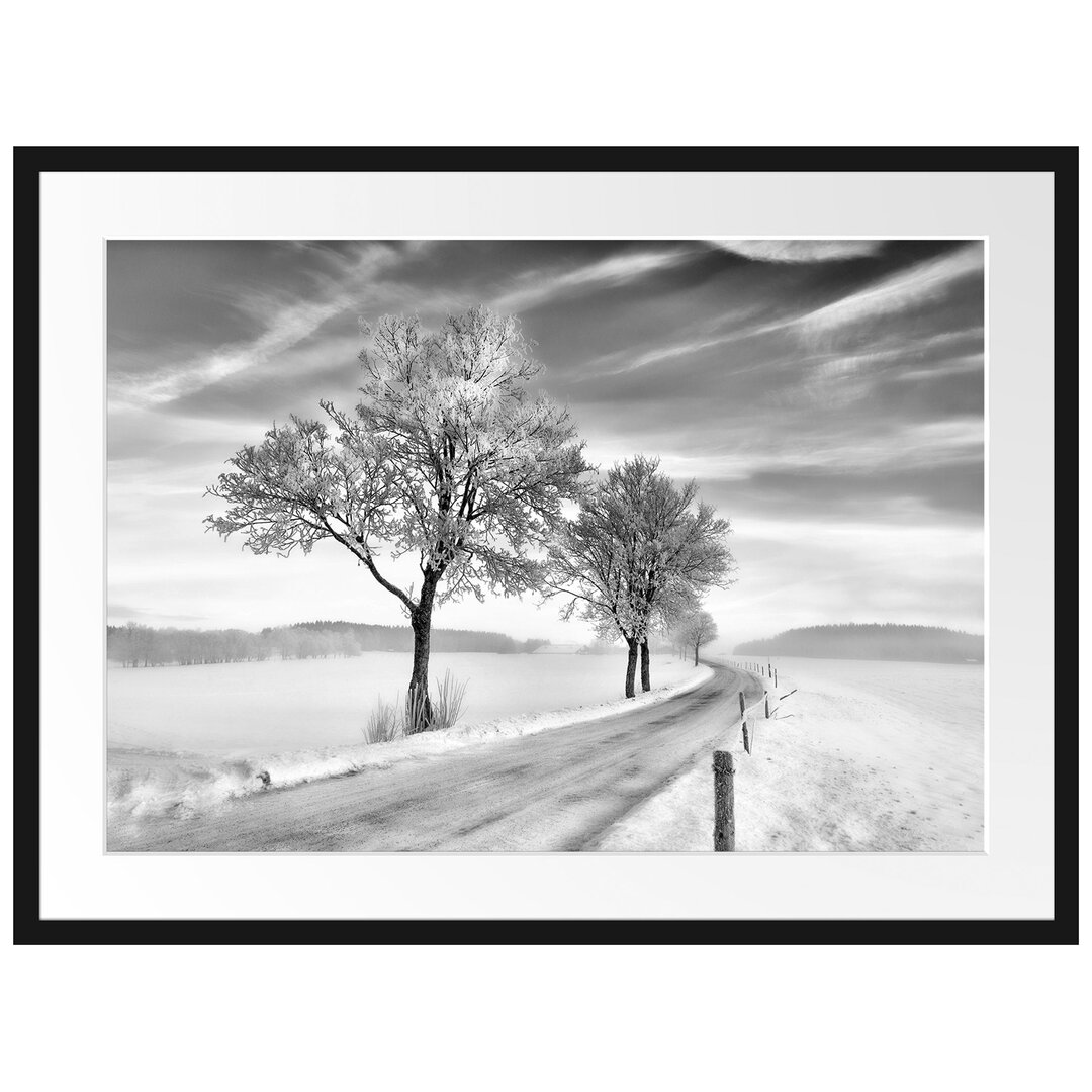 Gerahmtes Poster Baum im Schnee