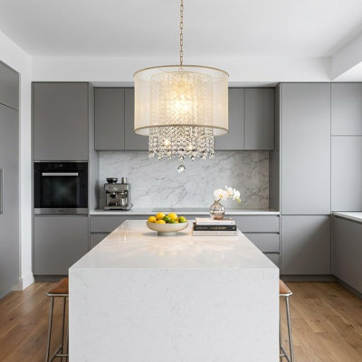 Eliandra 3 - Light Glass Drum Chandelier