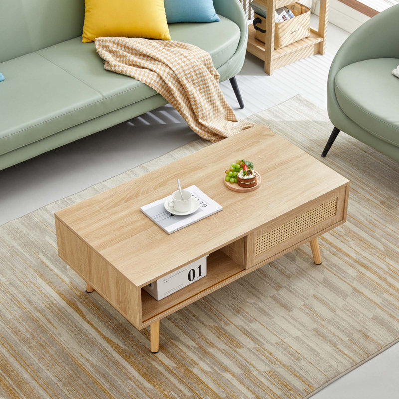 Table basse en rotin 41,34 po, Naturel