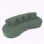 Modern Curved Sectional 3-Seat Half-Moon Sofa with Chenille Fabric & High-Resilience Sponge - No Assembly-1989805132