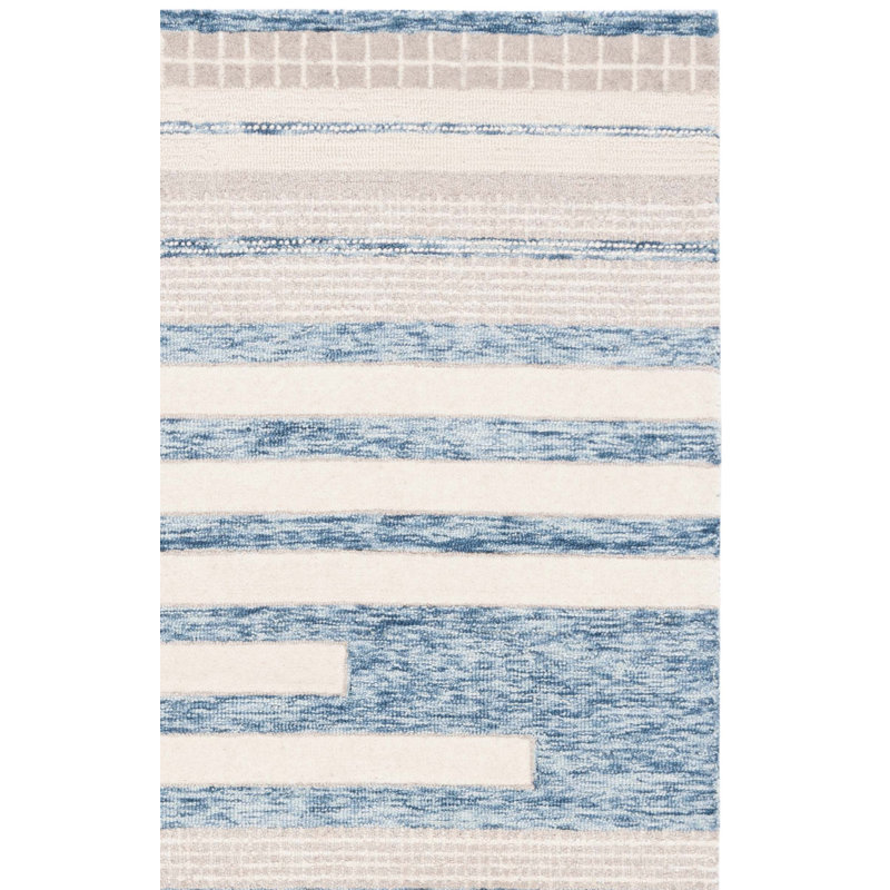 Barther Hand Tufted Wool Striped Rug, Rectangle 5' x 8'