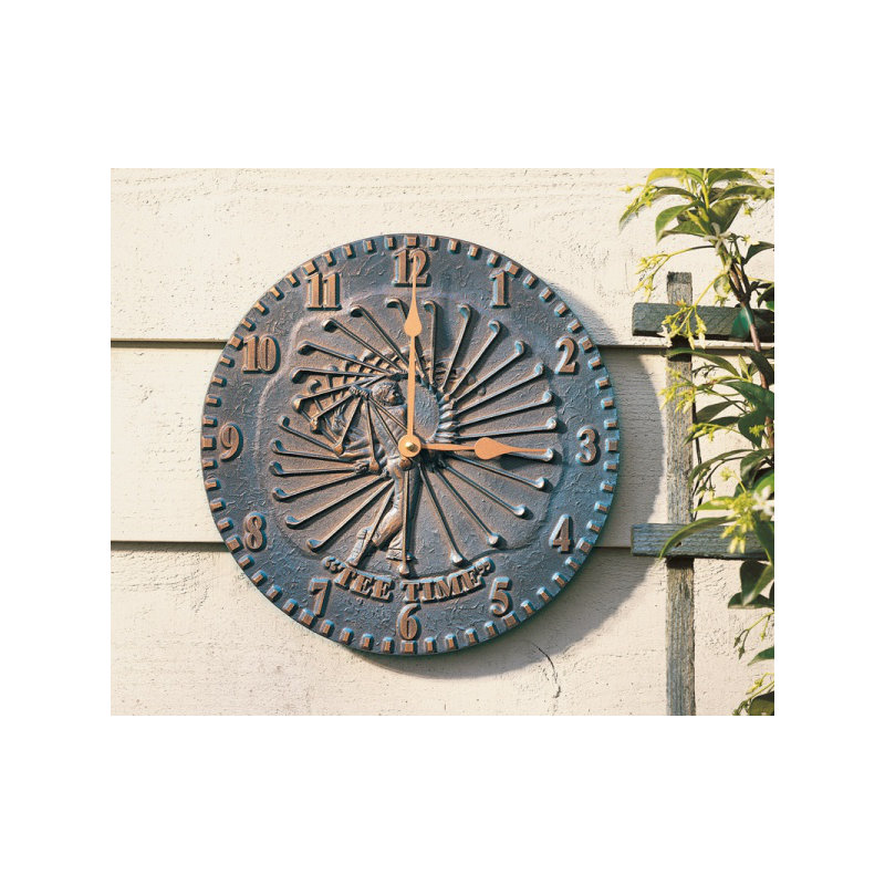 Golfer 12" Wall Clock, French Bronze