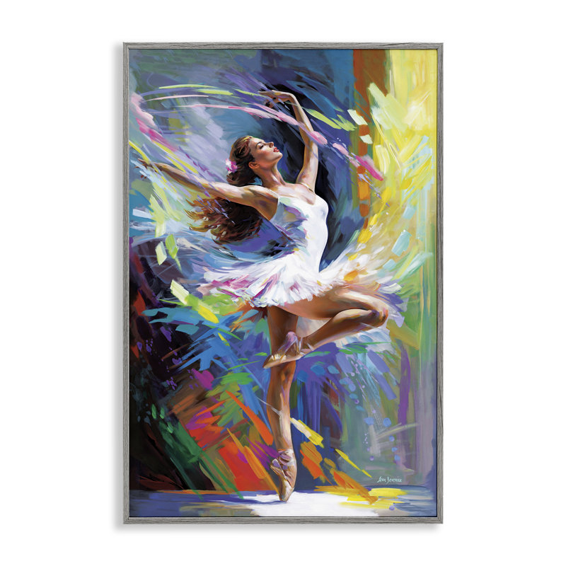 Art de giclée ballerine dansante aux couleurs vives par Leon Devenice, H 30 po x l 20 po, Estampe numérique Farmhouse