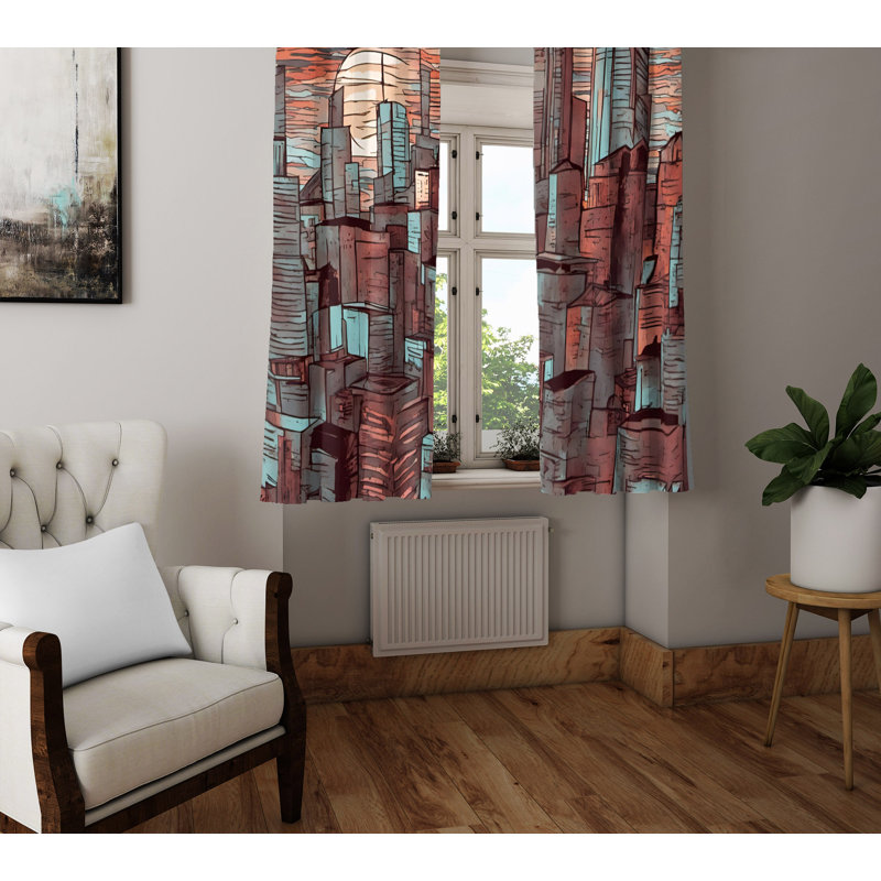 Semi Sheer Curtain Pair, 20" W x 82" L