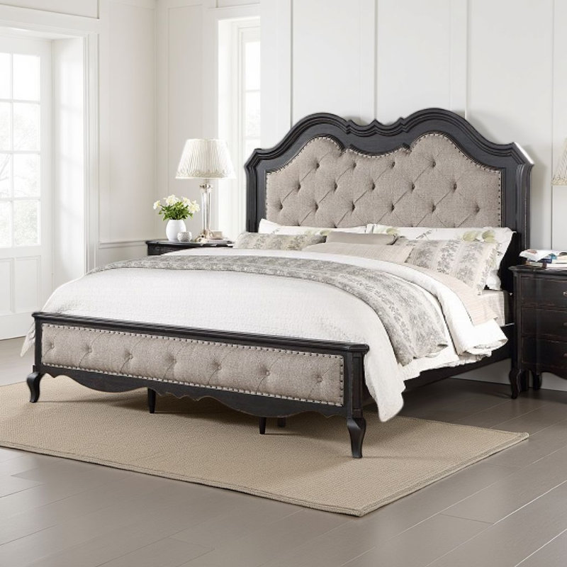 Lit tapissier standard Scherrie, Grand