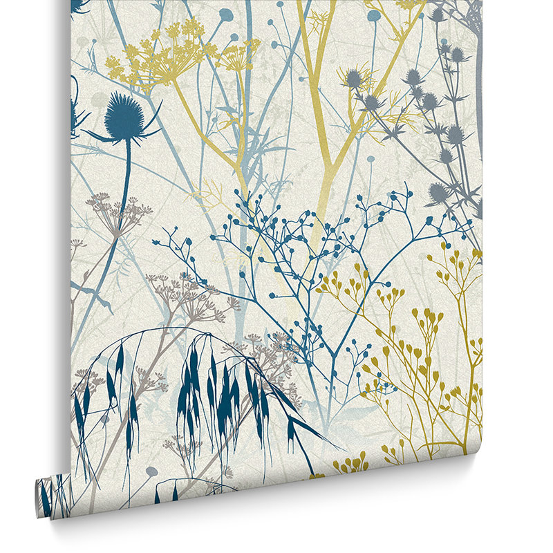 Clarissa Hulse Summer Border Verdigris Removable Wallpaper, Blue