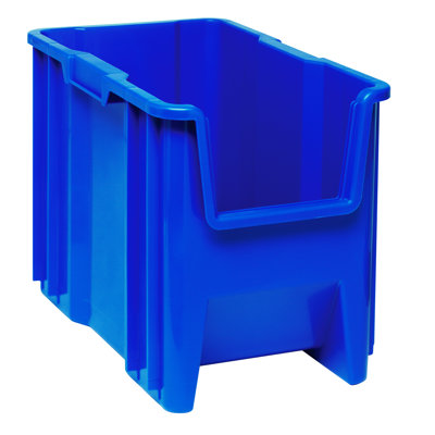 Container, stacking, 17-1/2" x 16-1/2" x 12-1/2", injection moulded high density polypropylene, six 1/4" drill hole pattern on bottom allows for easy hole insertion for drainage and air circulation, case of 2