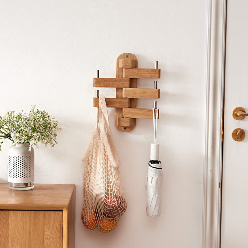 Adeanna Wall Mounted Required 5 - Hook Coat Rack, Natural