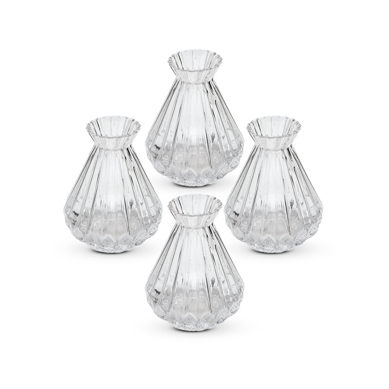 Ensemble de vases de table en métal 4 pièces, H 6,5 po x l 4,75 po x P 4,75 po