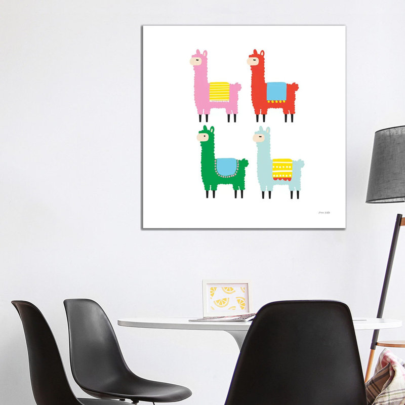 The Llamas by Ann Kelle - Wrapped Canvas Print, 93.98 cm H x 93.98 cm W x 3.175 cm D