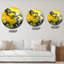 Jaune jaune noir et blanc liquide Art III - horloge murale moderne-30177820