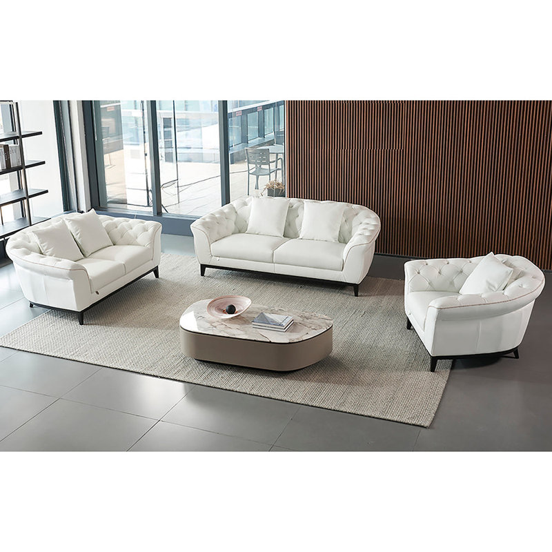 Fauteuil en cuir blanc italien American Eagle Design EK093