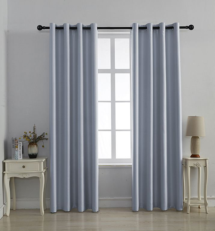 Rideau simple obscurcissant avec œillets Grommet, L 52 po x L 84 po, Argent argent