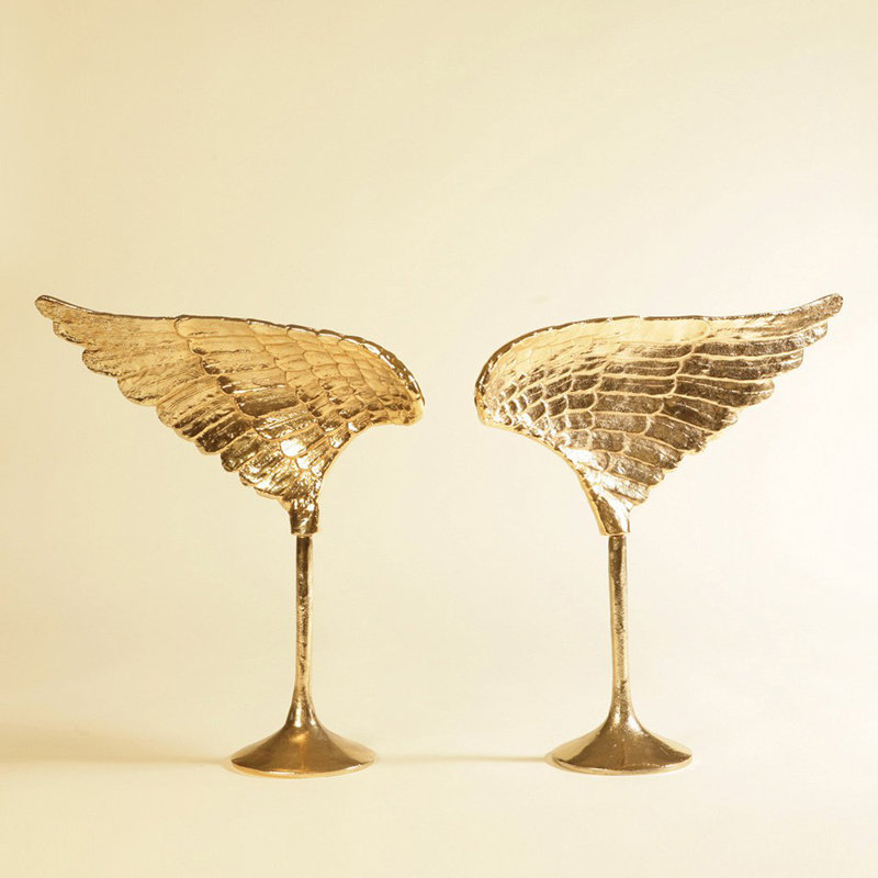 Wing Sculpture, Gold, Left