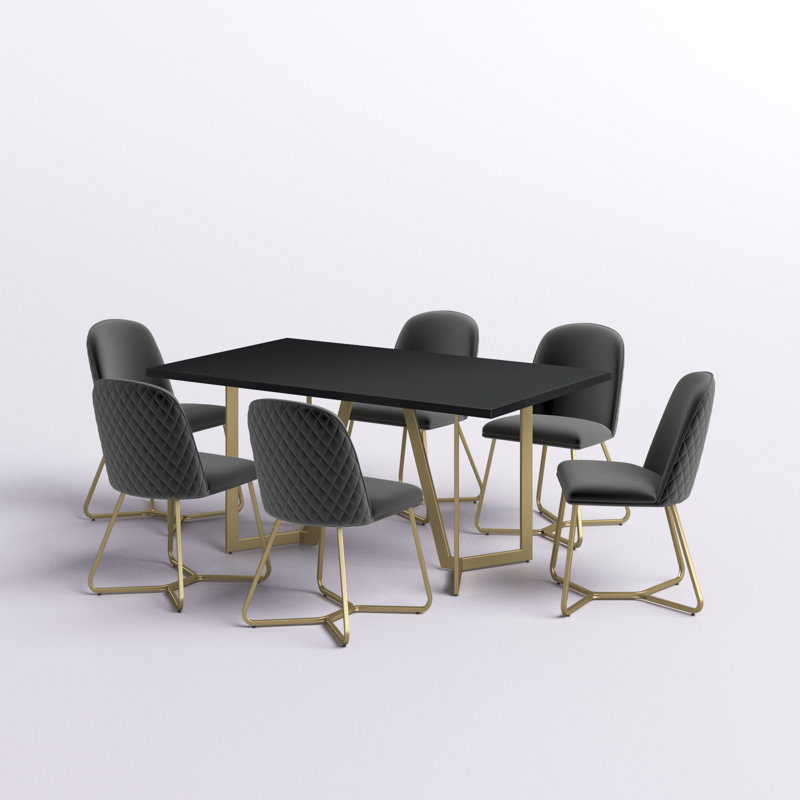 Ensemble repas 6 personnes Cleobury, Noir, Gris foncé