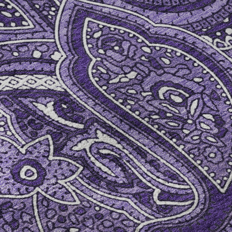 Premium Machine Washable Cerrito Purple Rug, Rectangle 3' x 5'