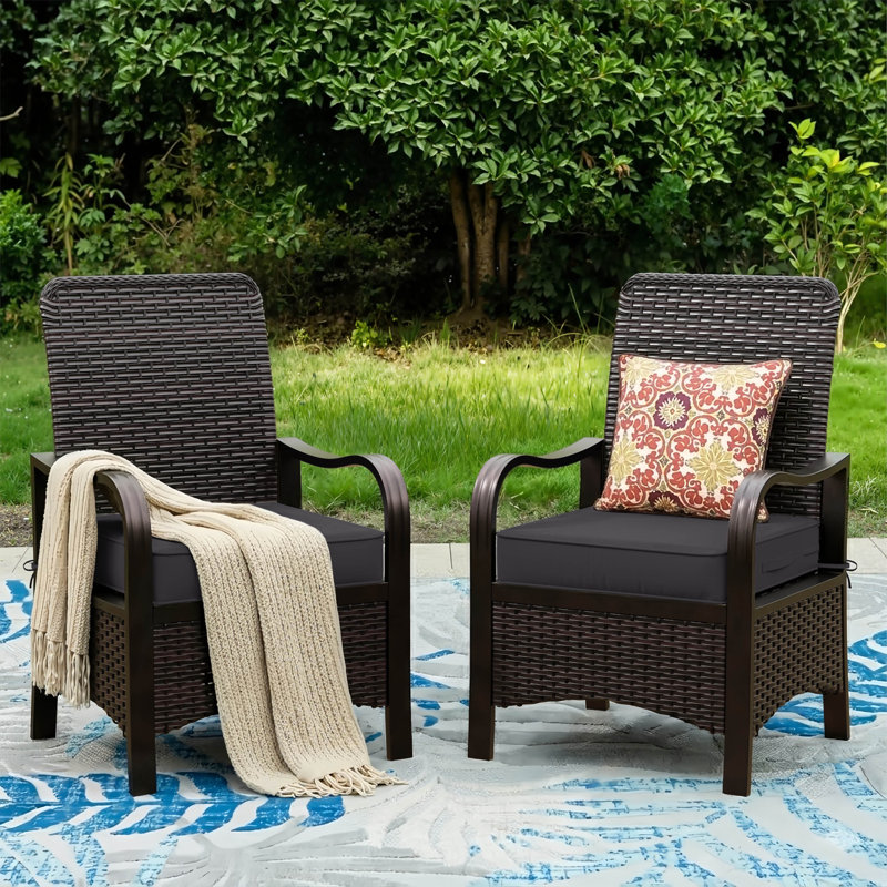 Coussins de chaise d'extérieur pour l'extérieur, coussins de chaise de patio résistants à l'eau avec poignée et fond antidérapant