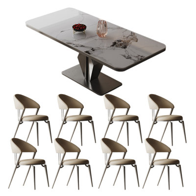 Modern simple rectangular dining table set