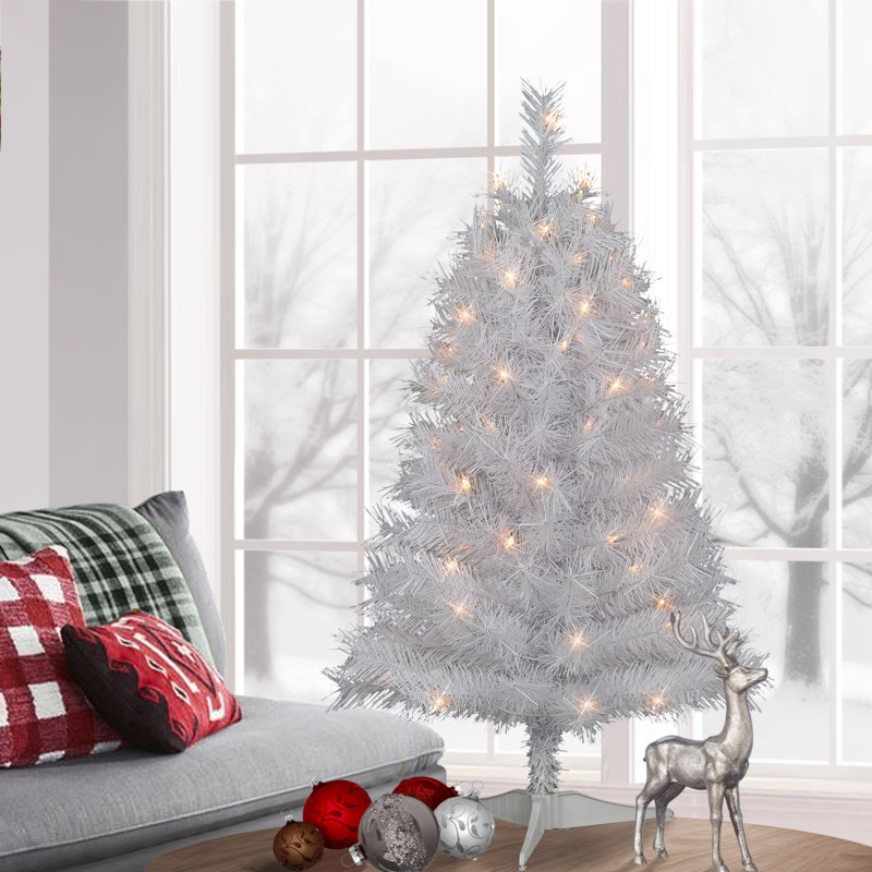 Guenot 3' Lighted Artificial Fir Christmas Tree
