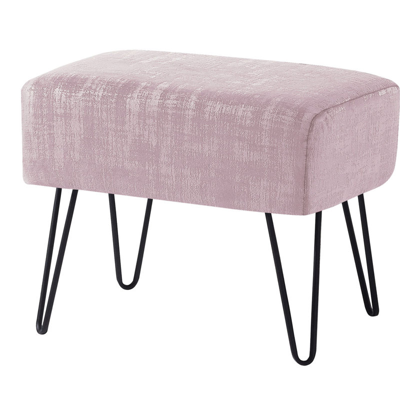 Repose-pieds standard Alegre, Velours rose tendre