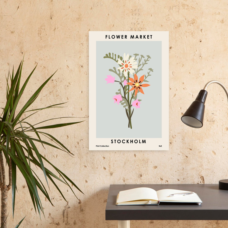 Art contemporain abstrait fleur d'été, H 24 po x l 16 po