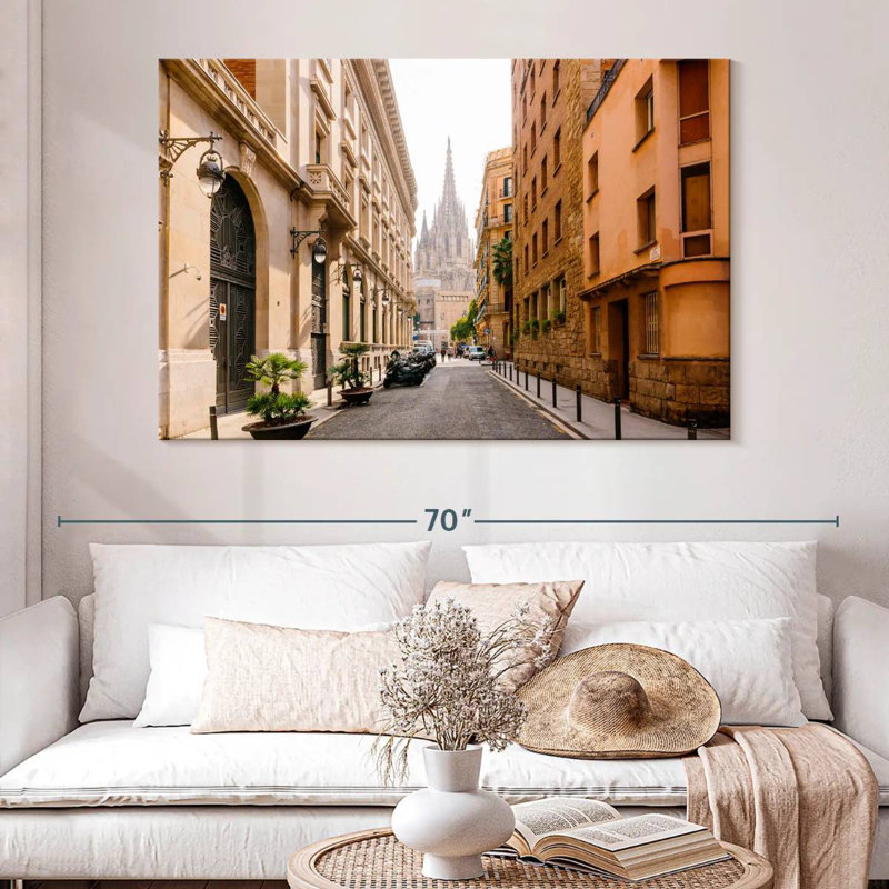 Ravi Barcelona Cathedral From The Street, 34" H x 51" W