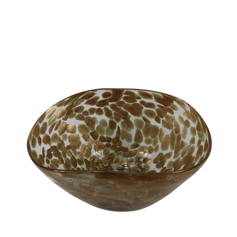 Gold 18.5Cm Glass Table Vase Decoration Piece for Living Room