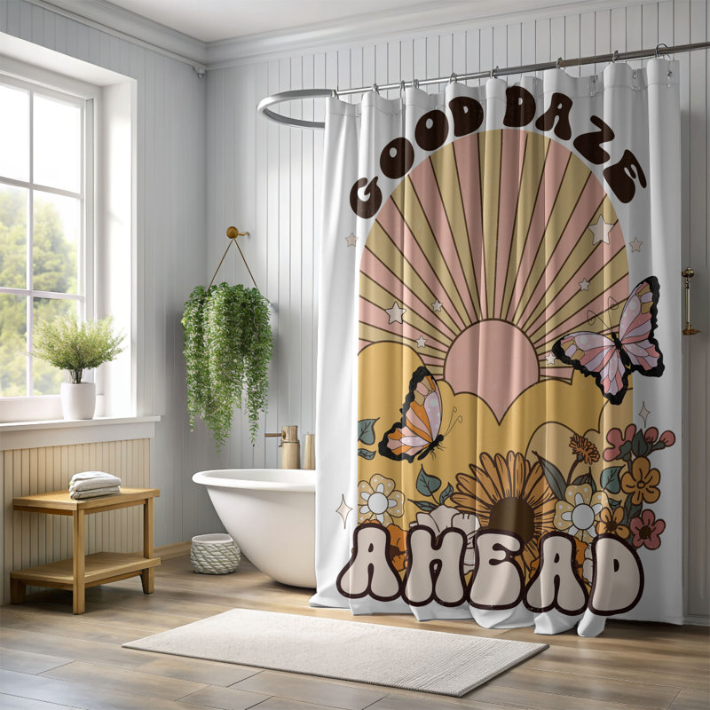 Markeis Shower Curtain, 74"H x 71"W