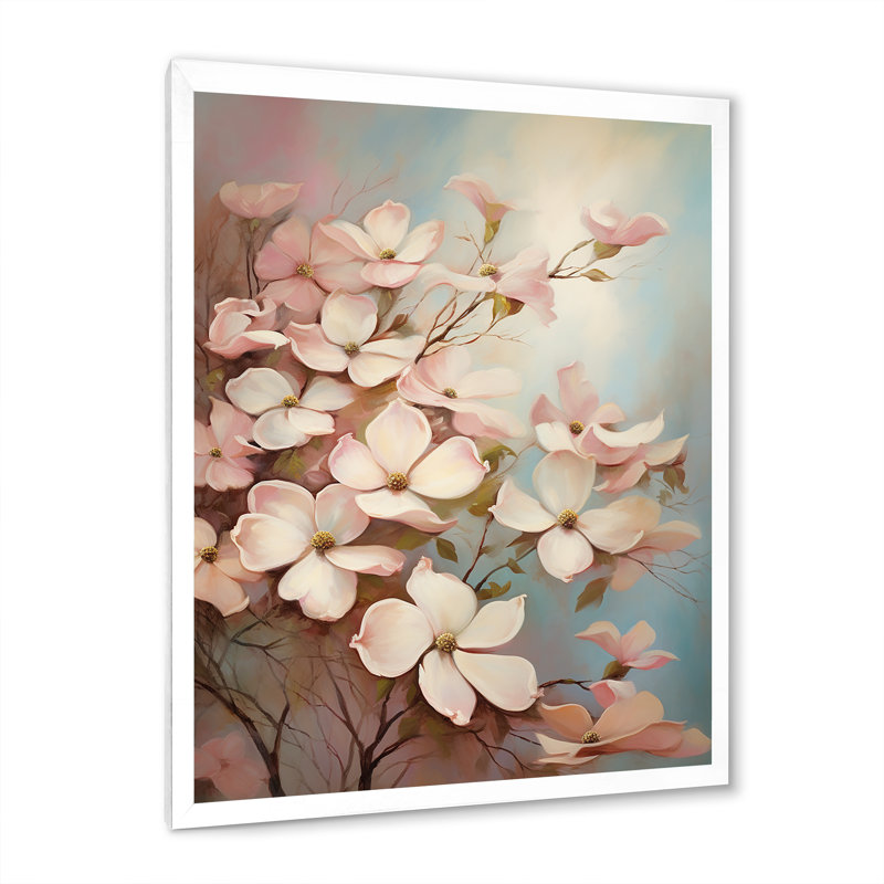 Impression de cornouiller blanc IV - impression, H 20 po x l 12 po x P 1 po, Cadre photo blanc