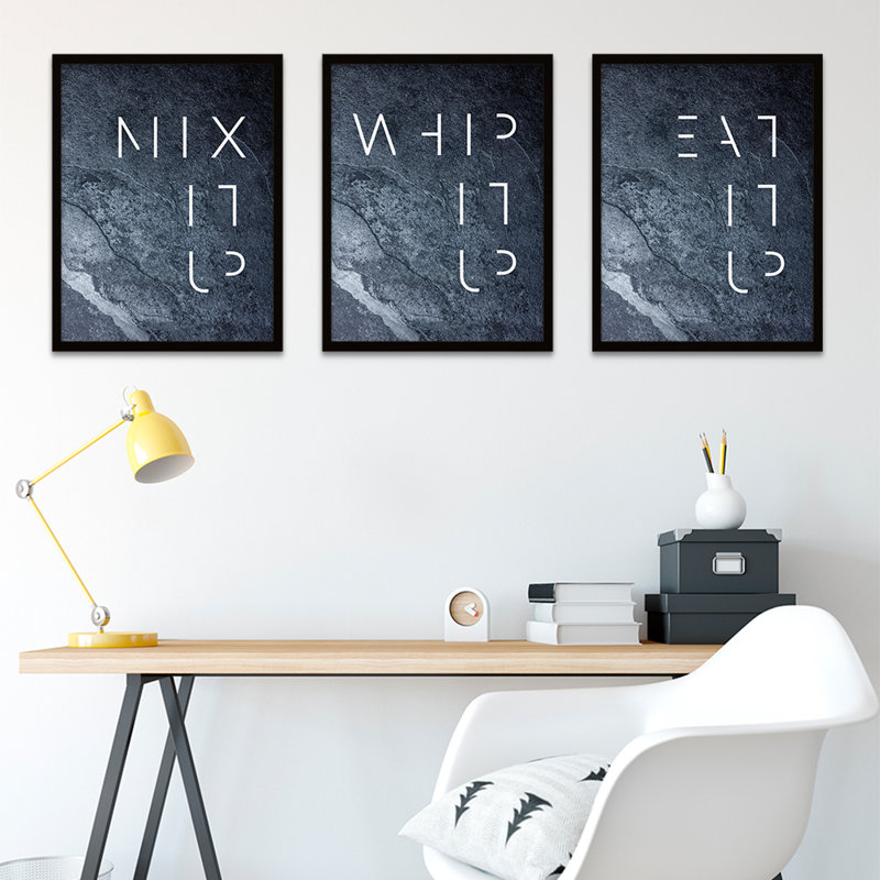 Slate Kitchen Mix Whip Eat It Up - 3 Piece Print Set