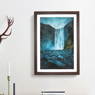 Waterfall Path In Iceland - Single Picture Frame Painting on MDF