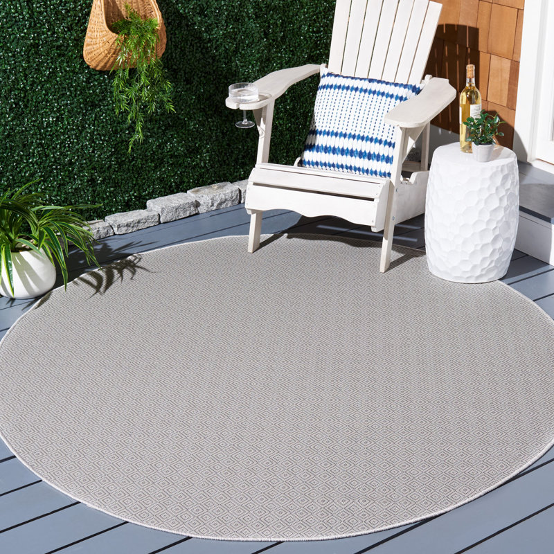Akeley Performance Geometric Indoor/Outdoor Area Rug, Round 6'5"