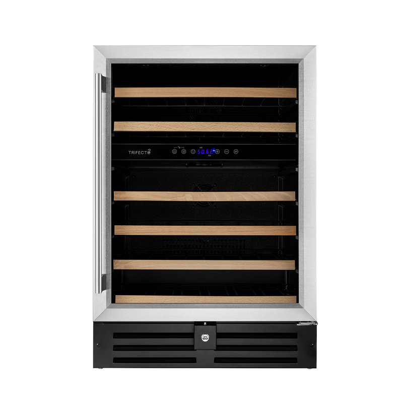 Trifecte Dual Zone 23.42'' 46 Bottle Wine Refrigerator with Reversible Door