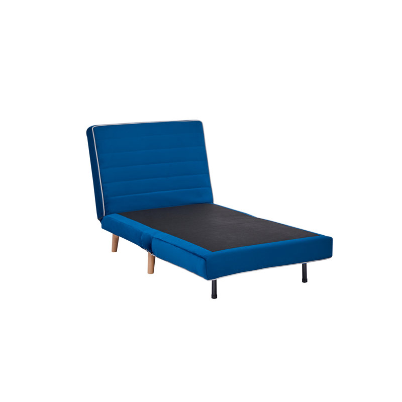 Lit pliable en velours bleu avec lit réglable, se convertit en 10 secondes, conception moderne pour petits appartements et dortoirs
