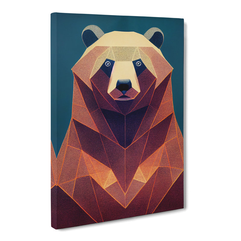 CAN-V0523-215X Bear Modern - Wrapped Canvas Print, 50cm H x 35cm W x 3cm D