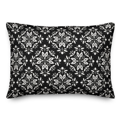 Navy Diamond Medallions Outdoor Throw Pillow