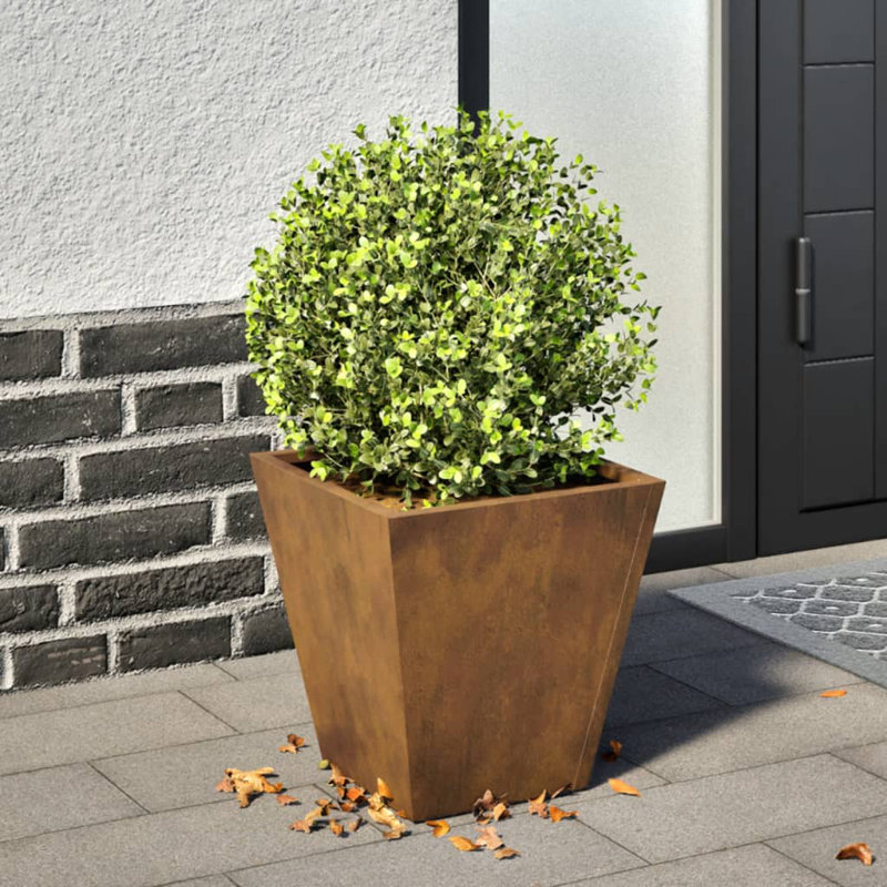 Asua Metal Planter Box, 30cm H x 30cm W x 30cm D, Corten Steel