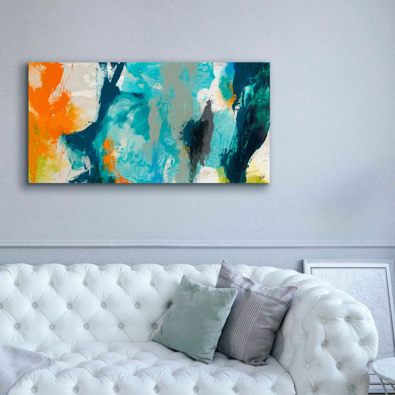 «Tidal Abstract II» par Sisa Jasper, art mural sur toile, H 30 po x l 60 po x P 1,5 po
