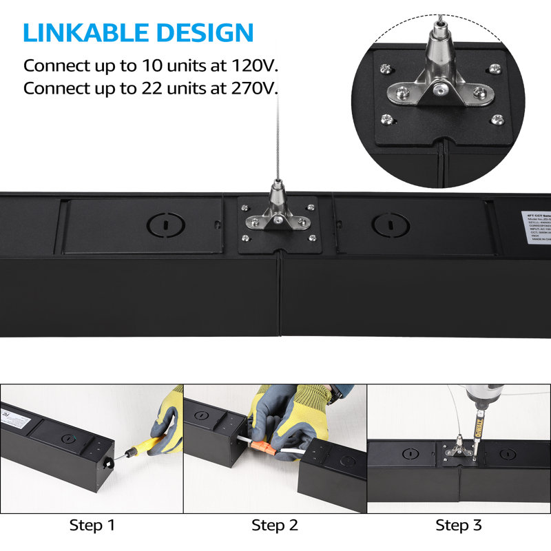 Acies 4FT Dimmable LED Shop Light Color Tempreture Selectable Suspended Lighting for Office
