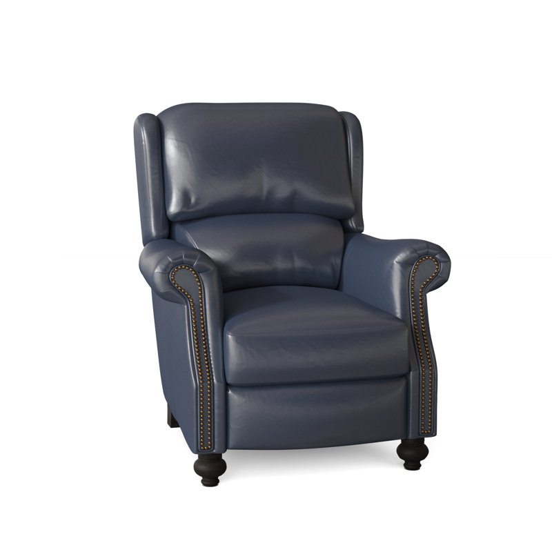 Bancroft Recliner, Aline Fumo Genuine Leather, Cobblestone, French Natural