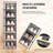12 Pack Large Shoe Organizer Storage Boxes,Shoe Boxes Clear Stackable Display Case with Lids, Black