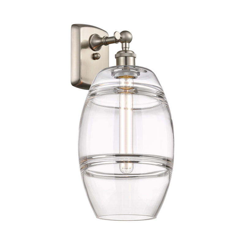 Applique murale en acier Bettylou, Transparent, H 10,88 po x l 8 po x P 8,13 po, Nickel satiné
