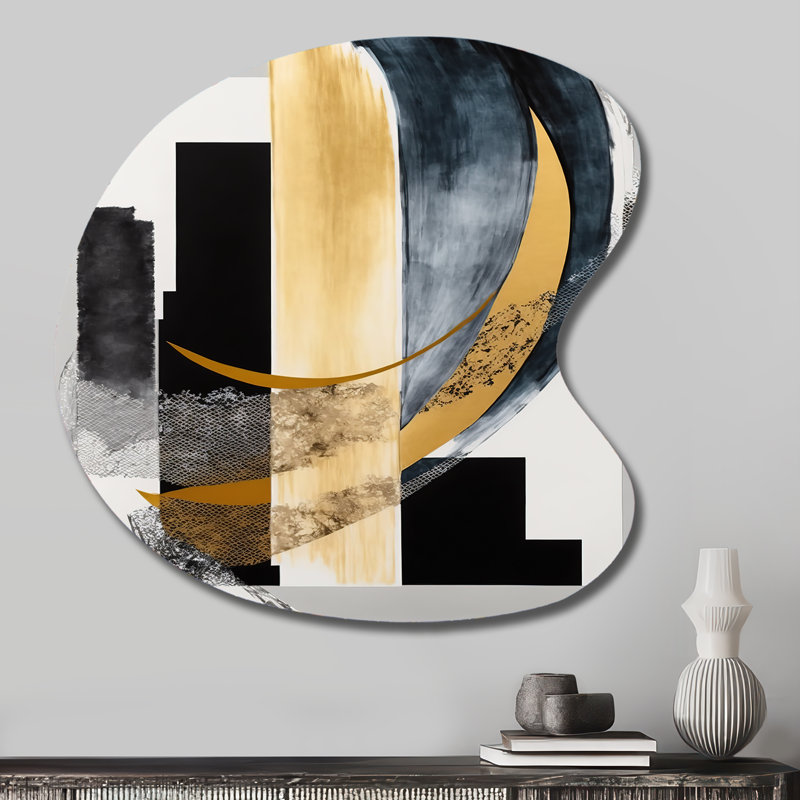 Augustina - Art mural asymétrique abstrait en métal, impression d'art moderne de forme irrégulière, H 27 po x l 27 po