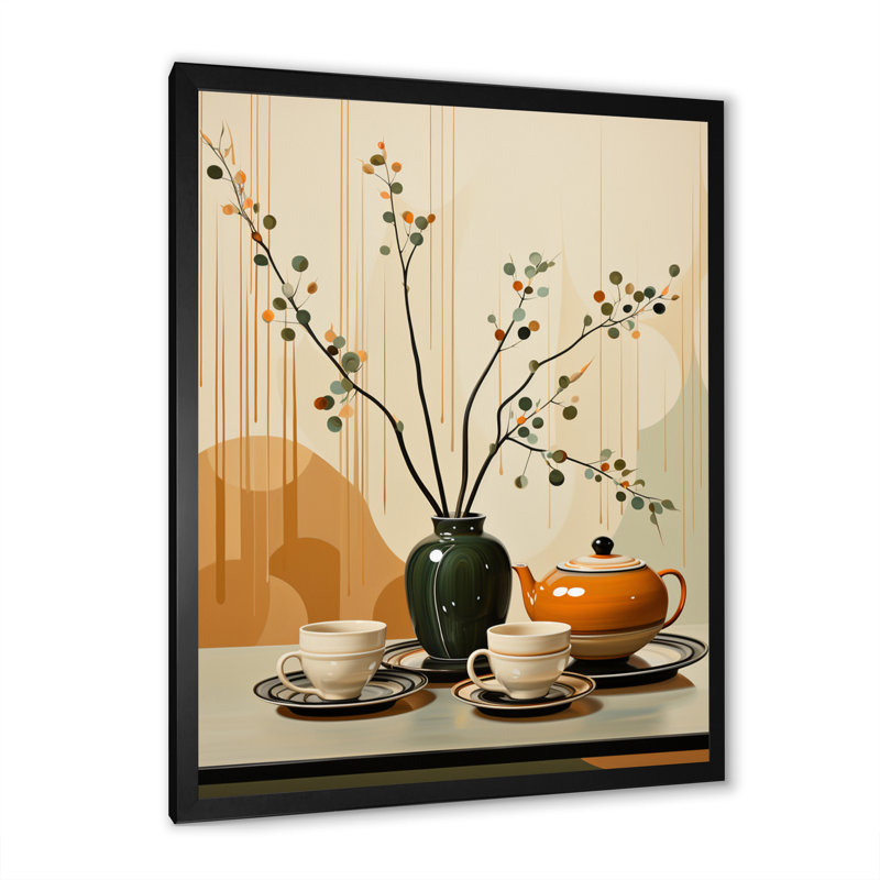 «Louwrens Coffee Tea Cafe Points I», reproduction sur toile, H 20 po x l 12 po x P 1 po, Cadre photo noir
