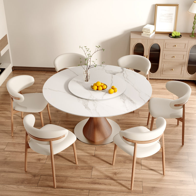 Table de salle à manger Modern Modern, Blanc, H 29,52 po x L 59,06 po x l 59,06 po