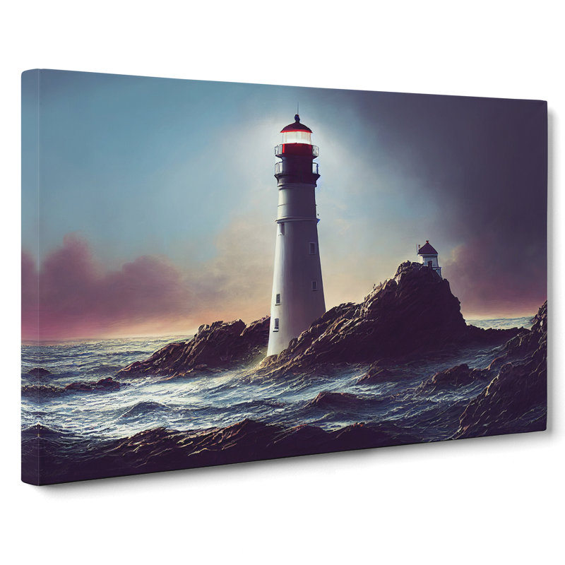 Brave Lighthouse Seascape - Wrapped Canvas, 35cm H x 50cm W x 3cm D