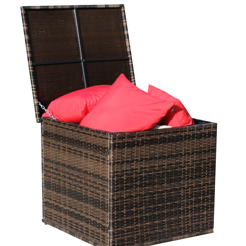 Boîte de rangement d'extérieur brune avec tissu